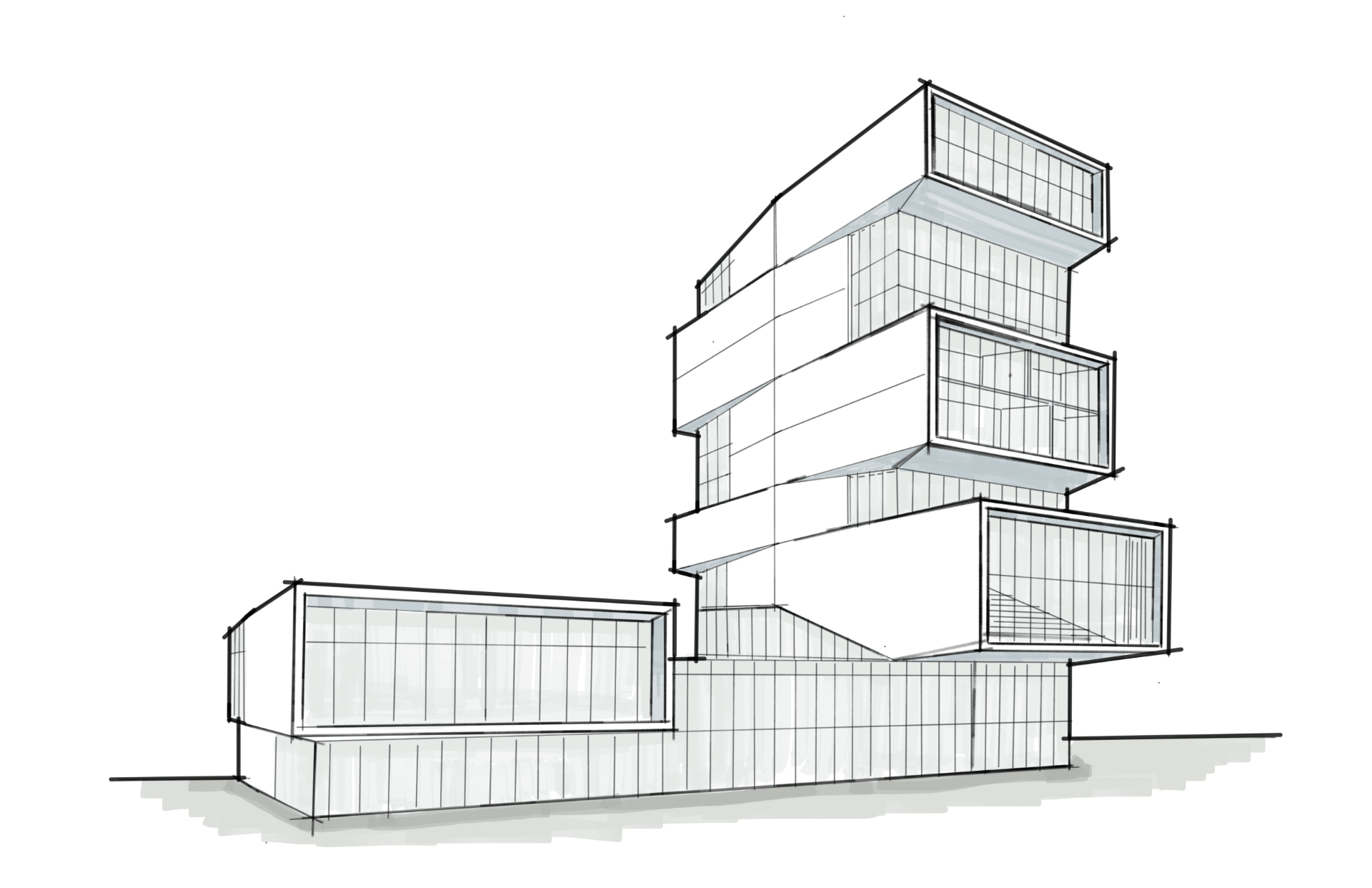 A sketch rendering of the David Rubenstein Forum design. 